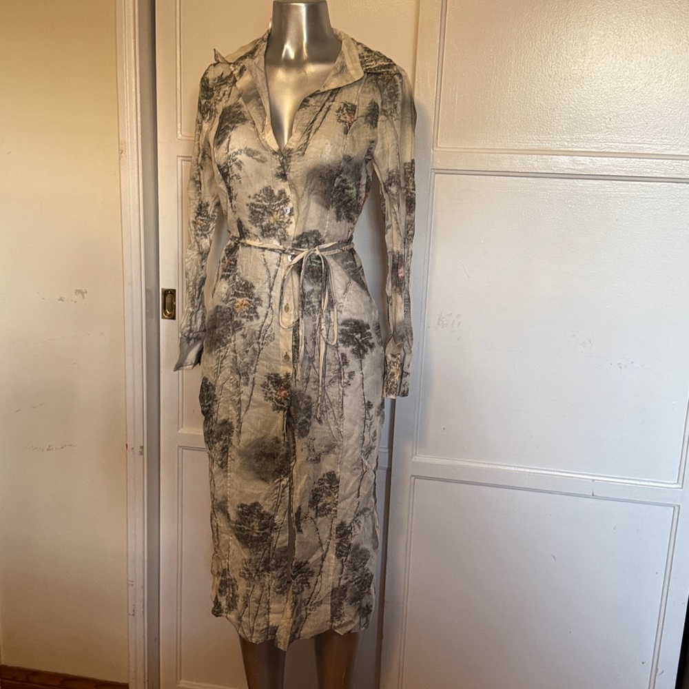 Zara Monochrome Abstract Shirt Dress